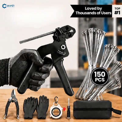 Gripgy™ Stainless Steel Zip Tie Tool Kit: Tension, Lock & Cut in One Squeeze