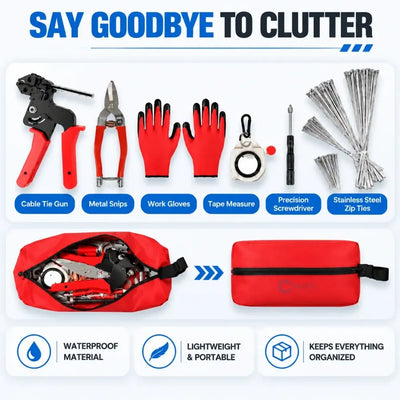 Gripgy™ Stainless Steel Zip Tie Tool Kit: Tension, Lock & Cut in One Squeeze